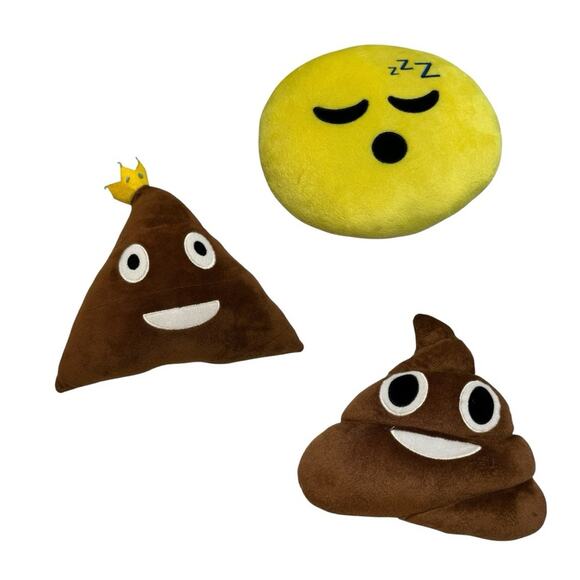 Emoji Plush Pillow Set - Yellow and Brown - Picture 1 of 7